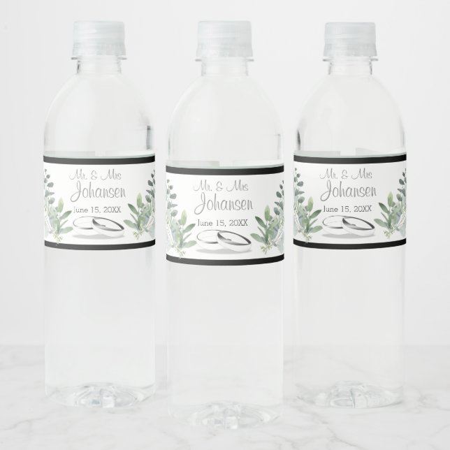 Eukalyptus Wedding Decor Wasser Flasche Etikett (Flaschen)