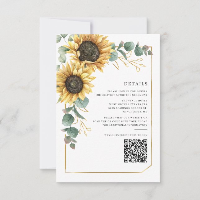 Eukalyptus Wedding Details Card Einladung (Vorderseite)