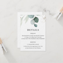 Eukalyptus Wedding Details Card