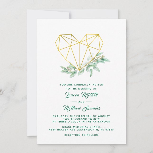 Eukalyptus Wedding Einladung (Vorderseite)