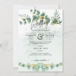 Eukalyptus Wedding Einladung Moderne Vegetation Go
