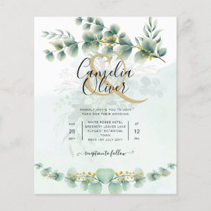 Eukalyptus Wedding Einladung Moderne Vegetation Go Flyer