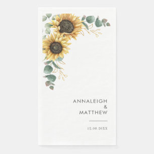 Eukalyptus Wedding Floral Sunflower Serviette
