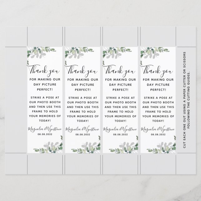 Eukalyptus Wedding Foto Booth Beilage Vorlage einf (Vorderseite)