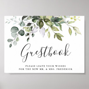 Eukalyptus Wedding Gästebuchsignatur Poster