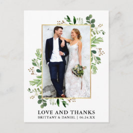 Eukalyptus Wedding Gold Liebe Dank Postkarte