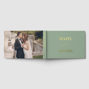 Eukalyptus Wedding Green and Gold Foil Gästebuch