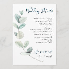 Eukalyptus Wedding Info Card Einladung