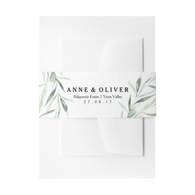 Eukalyptus Wedding Invitation Bly Band (Vorderseite Beispiel)