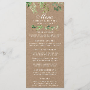 Eukalyptus Wedding Kraft Menükarte