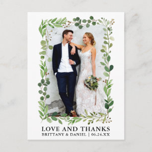 Eukalyptus Wedding Liebe und Danke Postkarte