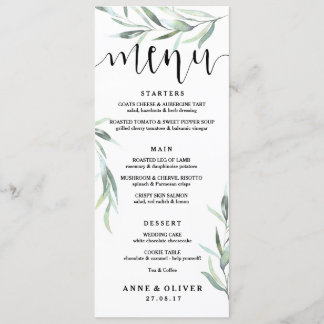 Eukalyptus Wedding Menu Card Menükarte