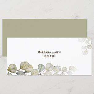 Eukalyptus Wedding Plaste Card