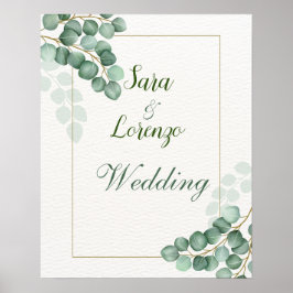Eukalyptus Wedding Poster Aquarellpflanze