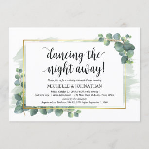 Eukalyptus Wedding Probe Dinner Einladung