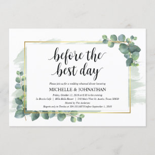 Eukalyptus Wedding Probe Dinner Einladung