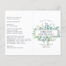 Eukalyptus Wedding Program Greenery Blätter
