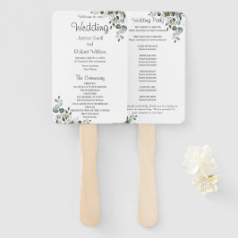 Eukalyptus Wedding Program Hand Fan Fächer