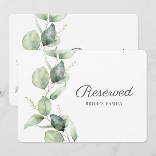 Eukalyptus Wedding Reception Bride Reservierte Kar