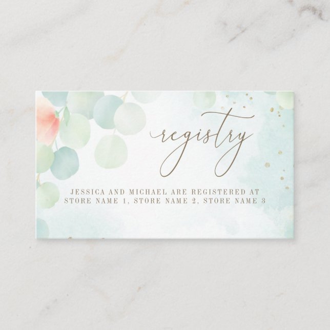 Eukalyptus Wedding Registry Watercolor Greenery Begleitkarte (Vorderseite)