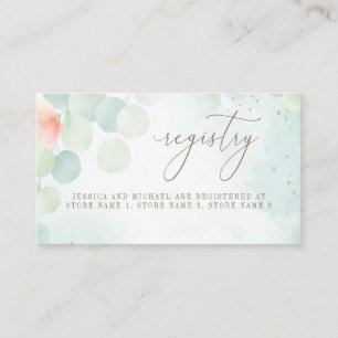 Eukalyptus Wedding Registry Watercolor Greenery Begleitkarte