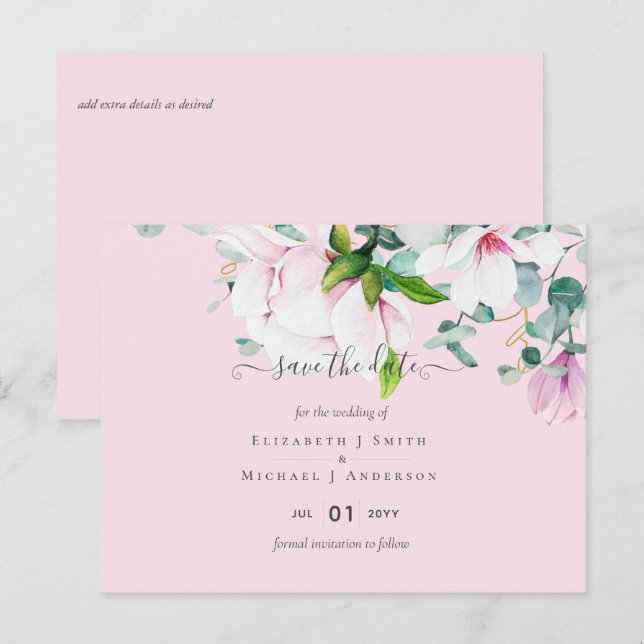Eukalyptus Wedding Rett Dates Postkarte (Vorne/Hinten)
