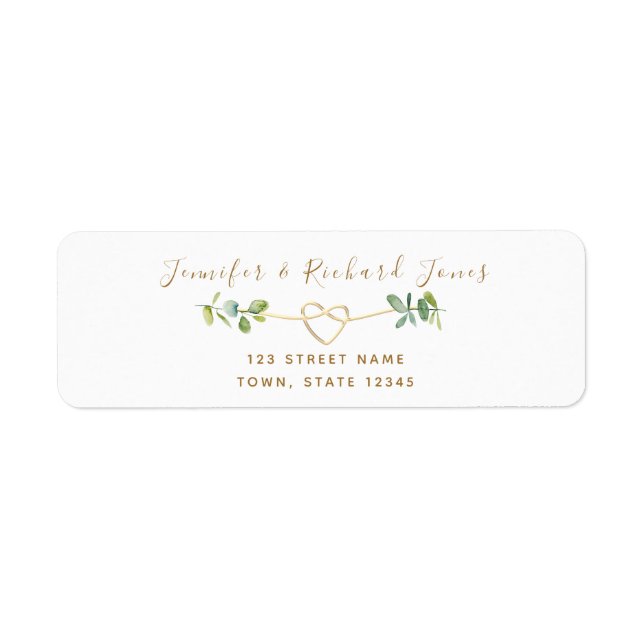 Eukalyptus Wedding Return Address Label (Vorne)