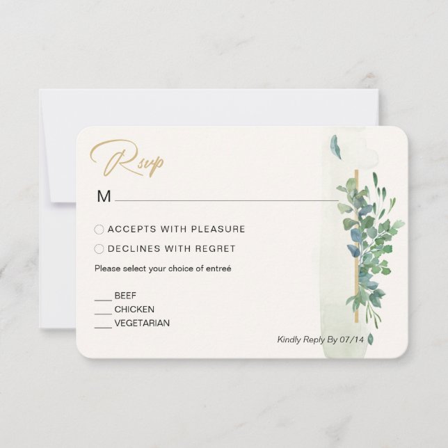 Eukalyptus Wedding RSVP (Vorderseite)