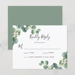 Eukalyptus Wedding RSVP Card für preisgekrönte Blä