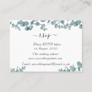 Eukalyptus Wedding RSVP Enclosure Card Visitenkarte