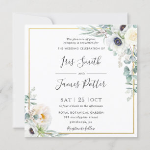 Eukalyptus Wedding Rustic Ivory Einladung