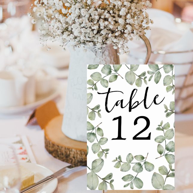 Eukalyptus Wedding Rustic Watercolor Tischnummer (Von Creator hochgeladen)