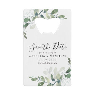 Eukalyptus Wedding Save the Date Geldbeutel Flaschenöffner