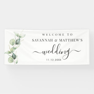 Eukalyptus Wedding Script Greenery Banner