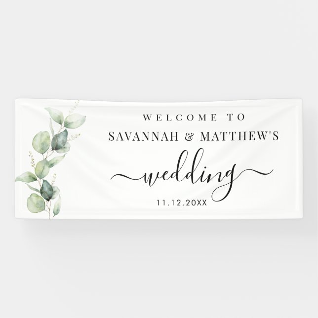 Eukalyptus Wedding Script Greenery Banner (Horizontal)