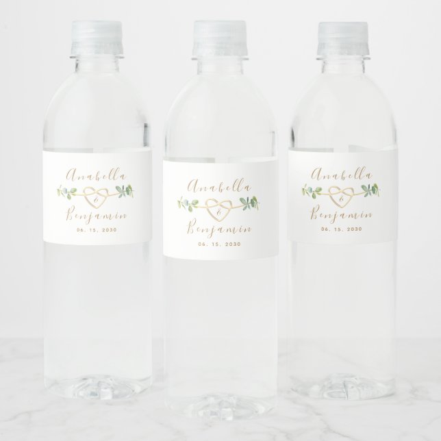 Eukalyptus Wedding Water Flasche Label (Flaschen)