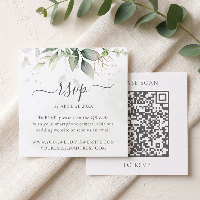 Eukalyptus Wedding Website QR Code UAWG Begleitkarte (Von Creator hochgeladen)