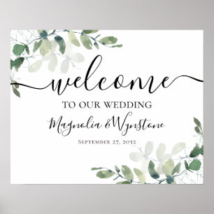 Eukalyptus Wedding Welcome Sign Poster