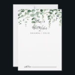 Eukalyptus Wedding Well Wwünscht Ratschläge Karte<br><div class="desc">Diese Eukalyptus Hochzeit auch wünscht Ratschlag Karte ist perfekt für eine einfache Hochzeit. Das Design bietet Aquarellfarben handgezeichnet elegante botanische Eukalyptuszweige und Blätter. Diese Karten sind ideal für Hochzeiten, Brautparty, Babydusche, Graduiertenfest u.v.m. Personalisieren Sie die Karten mit den Namen der Braut und Bräutigam, den Eltern, die Sie werden oder Absolvent....</div>