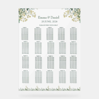 Eukalyptus & Weiße Blumen Botanische Hochzeit Acrylschild