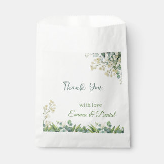 Eukalyptus & Weiße Blumen Botanische Hochzeit Geschenktütchen