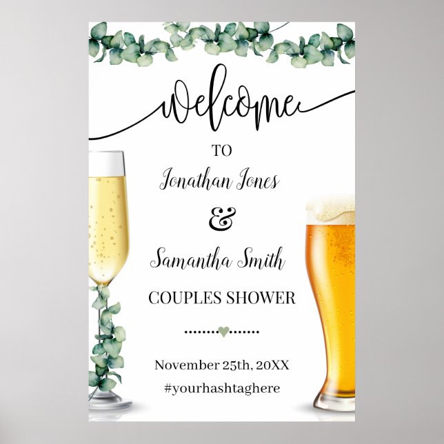 Eukalyptus Welcome Couples Duschgel & Brauen Poster (Vorne)