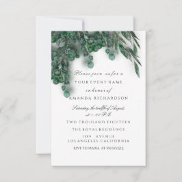 Eukalyptus White Bridal Wedding Woodland Rustikal Einladung