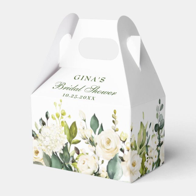 Eukalyptus White Roses Brautparty Geschenkschachtel (Rückseite)