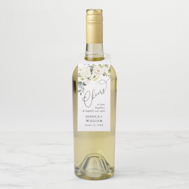 Eukalyptus White Roses Flaschenanhänger (Auf Flasche)