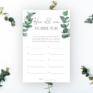 Eukalyptus - Wie alt war die Braut, um zu sein