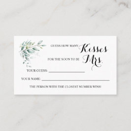 Eukalyptus Wie viele Küsse für Mrs. ShowerGame-Kar Platzkarte