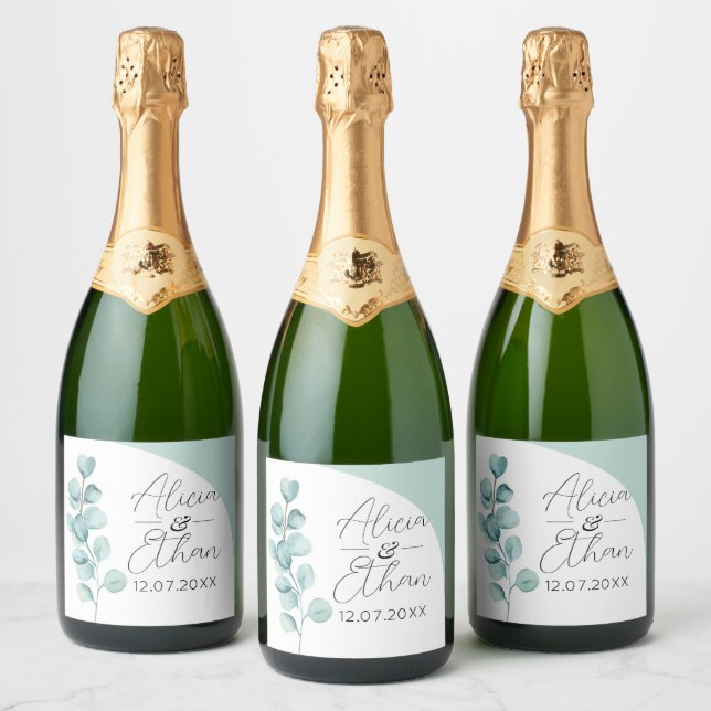 Eukalyptus Wine Labels Drinks Hochzeitsnahrung Blä (Flaschen)