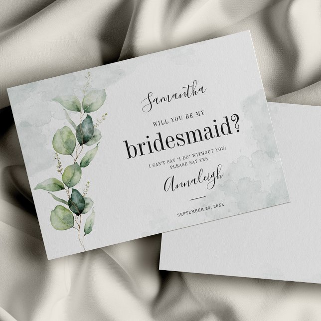 Eukalyptus wirst du meine Bridesmaid-Karte sein (Von Creator hochgeladen)
