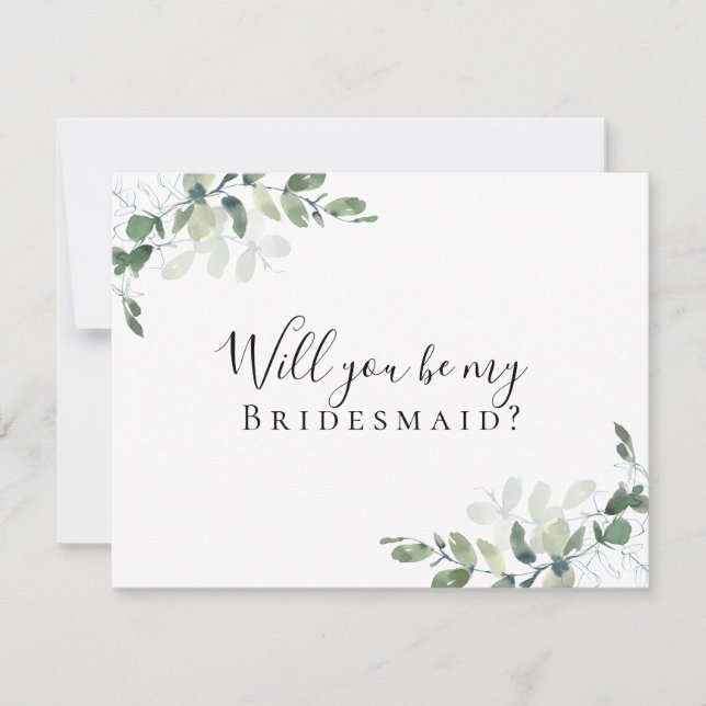Eukalyptus wirst du meine Bridesmaid sein? Karte (Vorderseite)